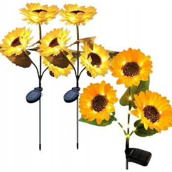 Venkovní osvětlení Solární LED zahradní lampa zapichovací dekorace Slunečnice 2 kusy