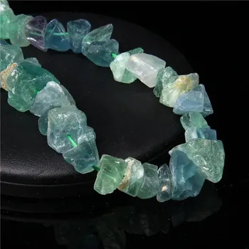 Dětské navlékací korálky Minerální korálky nepravidelné 10-13 mm | minerální korálky, šperkové kameny - Č. 14 Zelený fluorit , 5ks