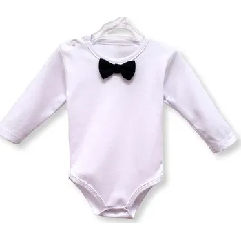 Kojenecký body Mrofi Body dlouhý rukáv Gentleman motýlek TMAVĚ MODRÝ - 92