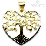 Zlatý přívěsek srdce strom života z kombinovaného zlata