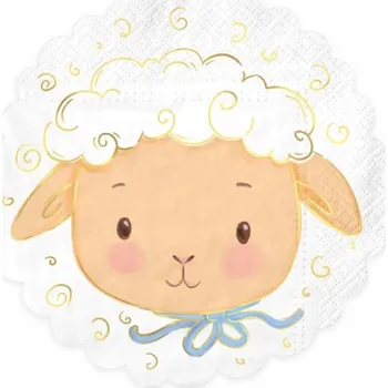 Papírový ubrousek PAPÍROVÉ UBROUSKY BERÁNEK VELIKONOČNÍ BERÁNCI NA OSLAVU NAROZENINY 10 ks