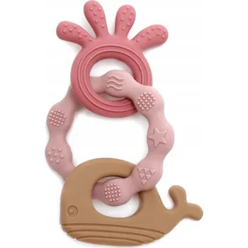 Kousátko na zuby Bosso Baby silikonové hnědé