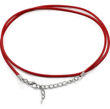 Drahý kámen Mani Bhadra Mani Bhadra Šňůrka na krk pro přívěsky z voskované bavlny se zapínáním, 55 cm Ø 2 mm (1 ks) červená