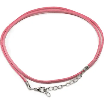 Drahý kámen Mani Bhadra Mani Bhadra Šňůrka na krk pro přívěsky z umělého semiše se zapínáním, 55 cm Ø 2,5 mm (1 ks) růžová