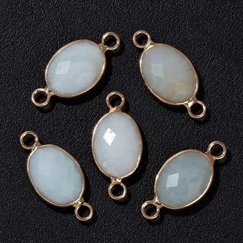 Přívěsek Přívěsek přírodní kámen oválný | šperk, amulet - Č.6 Amazonit , 5 kusů