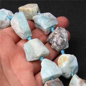 Korálek Minerální korálky surové | Minerální korálky, surové minerály - Amazonit , 2 kusy