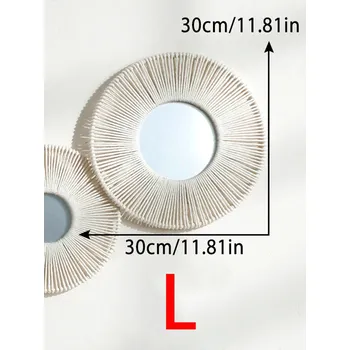 Zrcadlo Kulaté boho zrcadlo s jutovým provazem | nástěnné zrcadlo, dekorace - TK-M01671