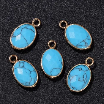 Přívěsek Přívěsek přírodní kámen oválný | šperk, amulet - Č.1 Tyrkysová , 3 kusy