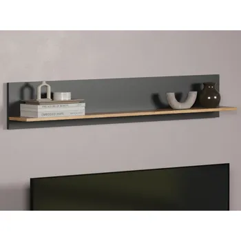 police Nástěnná police Esteban 150 cm, antracit/dub evoke