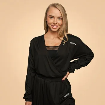 Dámské tričko GymBeam Dámský top Breeze Black - BeastPink Velikost: XS, Barva: černá