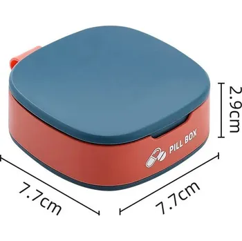 Krabička na léky s organizérem na 4 přihrádky | dávkovač léků, cestovní lékovka - Modrý