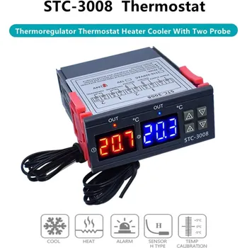 Hygrostat Duální digitální termostat STC-3008 AC230V -55 - 120°C