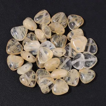 Korálek 3-10 ks Minerální korálky ve tvaru srdce 10mm | minerální korálky, přírodní kameny - Čaj Meloun , 10 mm x 5 KS