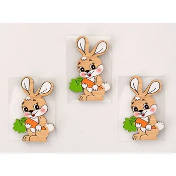 Dřevěná dekorace - Králíček se samolepkou