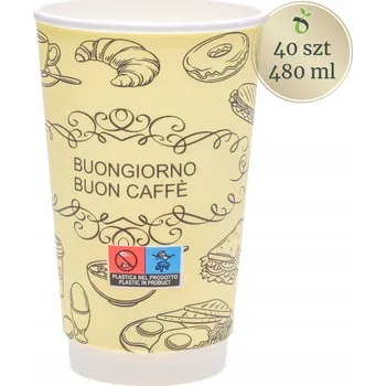 Jednorázové nádobí Papírový kelímek s francouzskými motivy 500 ml, 40 ks/balení