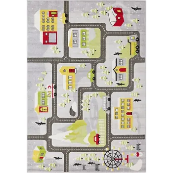 Koberec Kobercový ráj Dětský kusový koberec Adventure Malet šedý Rozměr: 100x140 cm