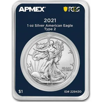 United States Mint American Eagle stříbrná mince 1oz 2021 typ 2 APMEX MintDirect Premier PCGS