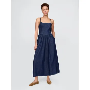 Dámské šaty GAP Džínové maxi šaty s kapsami - Dámské GAP černá 3280506