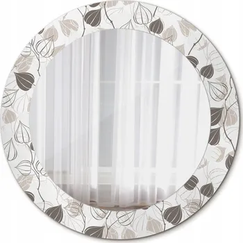 Zrcadlo Kulaté nástěnné Zrcadlo s abstraktním květinovým motivem, 60 cm