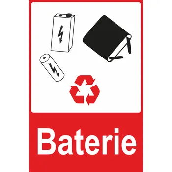 Značení Baterie - separovaný odpad samolepící vinylová fólie 160x120 mm