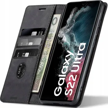 Pouzdro na mobilní telefon Flipové pouzdro Koanni pro Samsung Galaxy S22 Ultra, černé