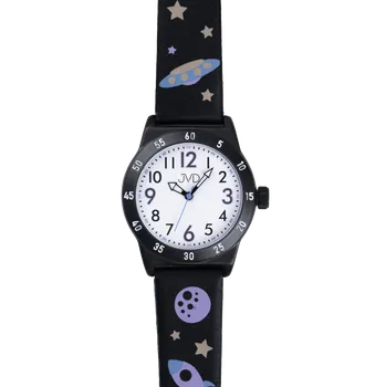 Hodinky Chlapecké náramkové hodinky s motivem vesmíru JVD černé | Odolný silikonový pásek | Přehledný ciferník | Ověřeno 1000+ zákazníky | Hodinky pro děti | Hodinky pro kluky | ROMERO quartzový strojek, arabská čísla