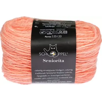 Příze Schoppel Wolle Seniorita 2611 Lachs Inspiration Dibadu (Vlněná příze Seniorita 2611 Lachs Inspiration Dibadu)