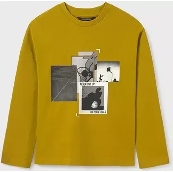 Chlapecké tričko Chlapecké triko dlouhý rukáv Mayoral 7092-65 Okrové velikost 160