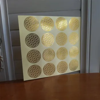 Samolepicí dekorace na vozidlo Květ života průhledná samolepka 3cm | Ozdobná samolepka, PVC nálepka - Zlato , 160 ks