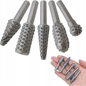 Vrták FRÉZY DO DŘEVA 6mm 5 ks Stopkové Válcové tvary Do vrtačky