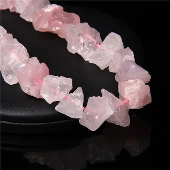Korálek Minerální korálky nepravidelné 10-13 mm | minerální korálky, šperkové kameny - Č. 9 Rose Quartz , 5ks
