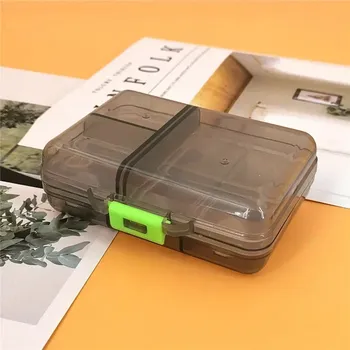 Dávkovač léků Krabička na léky s přihrádkami | Cestovní lékovka, rozdělovač léků - Průhledná-černá