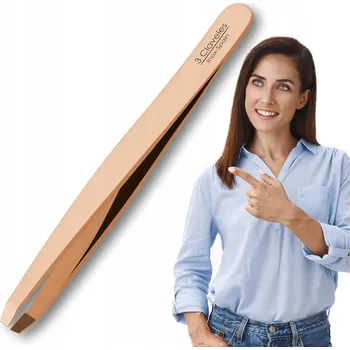 Kosmetická pinzeta 3 Claveles Zlatá pinzeta na úpravu obočí Rovná Pinzeta na depilaci 9,5 cm