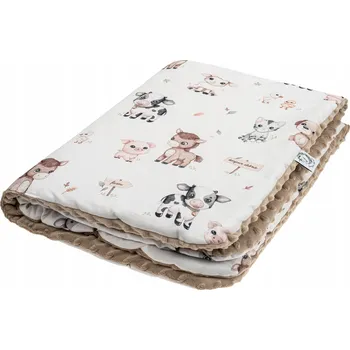 Dětská deka Oboustranná deka 75 x 100 cm Farma do postýlky Bavlna Minky Bonjour