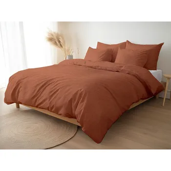 Povlečení Tom Linen Lněné povlečení Cihlová Velikost: 140x220, 70x50