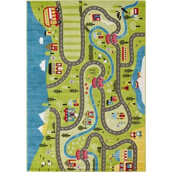 Koberec Kobercový ráj Dětský kusový koberec Adventure Costa zelený modrý Rozměr: 120x170 cm