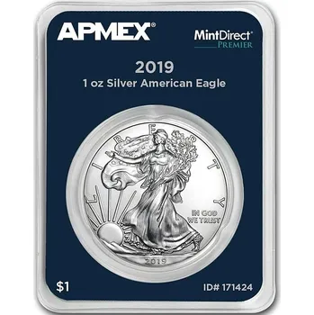 United States Mint American Eagle stříbrná mince 1oz 2019 APMEX MintDirect Premier
