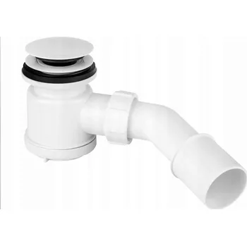 Sifon MCALPINE bílý sprchový sifon s klik-klak zátkou HC26CLCP-WH