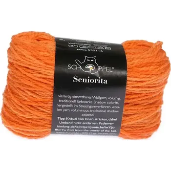 Příze Schoppel Wolle Seniorita 2608 Möhre Inspiration Dibadu (Vlněná příze Seniorita 2608 Möhre Inspiration Dibadu)