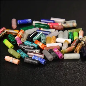 Korálek Oválné minerální korálky 4x13mm, válečky na šperky | kamenné korálky, minerální korálky - Náhodná barva , 4x13mm Asi 15 KS