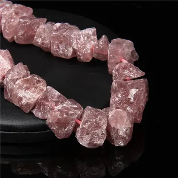 Korálek Minerální korálky nepravidelné 10-13 mm | minerální korálky, šperkové kameny - Č. 4 Jahodová čtvrtka , 5ks