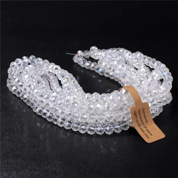 Dětské navlékací korálky Korálky skleněné fasetované na náramky | výroba šperků - Č.1 , 5 x 8 mm