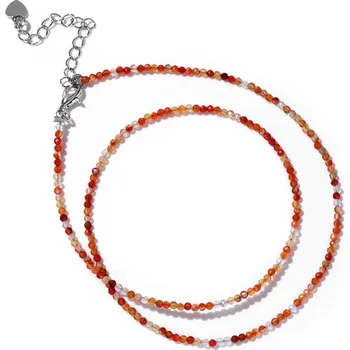 Náhrdelník Jemný minerální náhrdelník ruční výroba | Náhrdelník, Šperky - Č.4 Achát červený