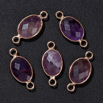 Přívěsek Přívěsek přírodní kámen oválný | šperk, amulet - Č.16 ametyst , 2 kusy