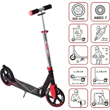 Koloběžka Muuwmi hliníková koloběžka 205 mm červená