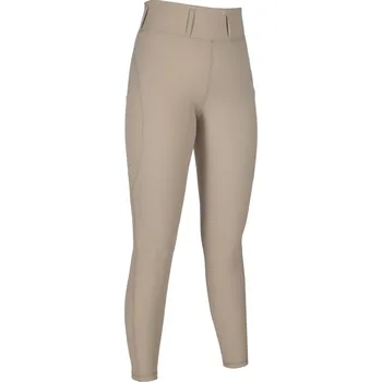 Jezdecké kalhoty Jezdecké legíny HKM Jil - se silikonovým sedem, béžová, Dětské - 146/152