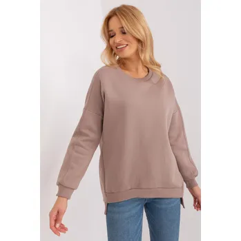 Dámská mikina Asymetrická mikina bez kapuce model 26151 béžová