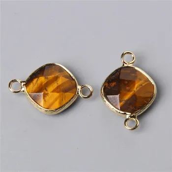 Přívěsek Kosočtvercový přívěsek 14mm | výroba šperků 2 ks - Č.23 Tygří oko