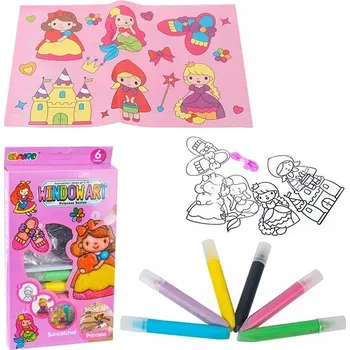 kreativní sada KREATIVNÍ UMĚLECKÁ SADA PRO DĚTI MALOVÁNÍ VITRÁŽÍ PRINCEZNY HRADY