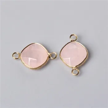 Přívěsek Kosočtvercový přívěsek 14mm | výroba šperků 2 ks - Č.24 Růženín